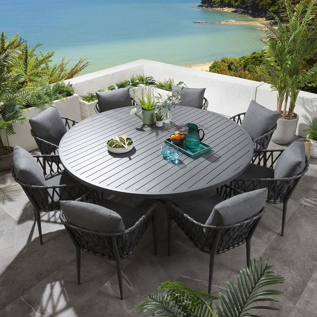 Sun Garden Round Dining Table 200cm Grey