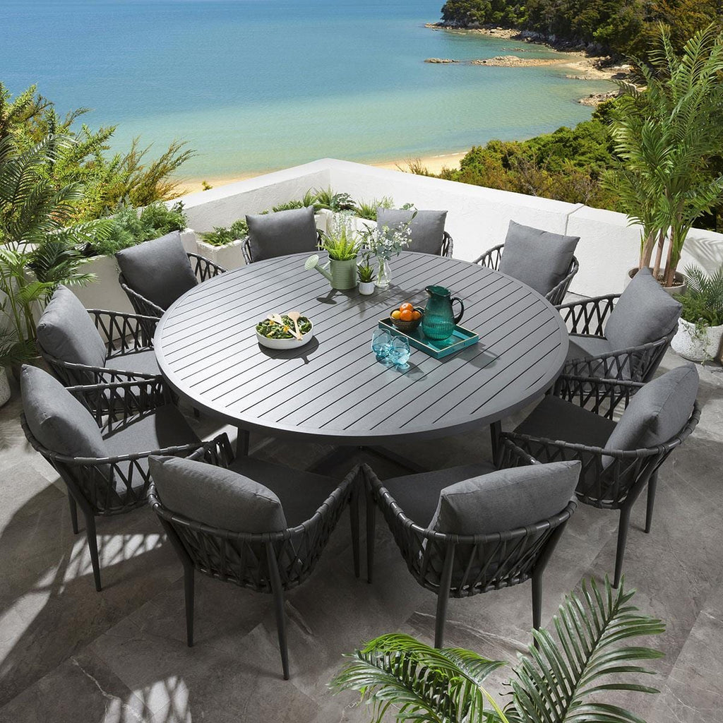 Sun Garden Round Dining Table 200cm Grey