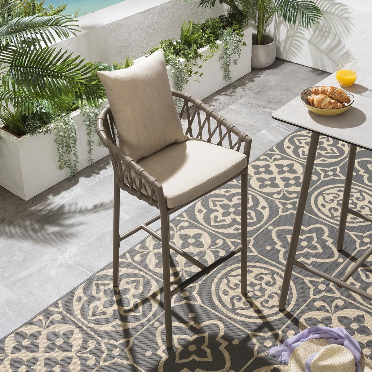 Verity Garden Bar Stool - Beige